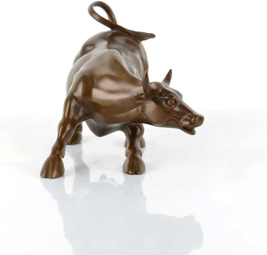Fairyville Wall Street Bull Statue - Bronze Sculpture