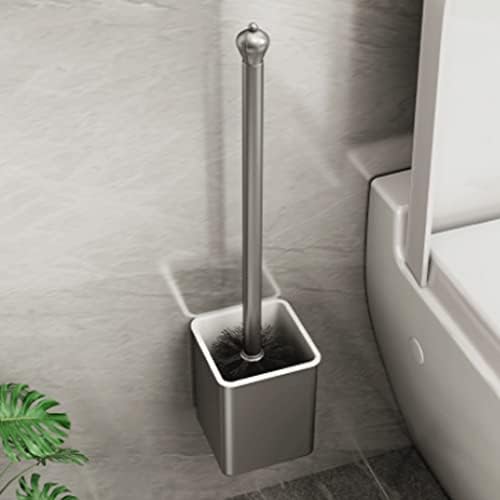 Soft Aluminum Toilet Brush with Wall-Mounted Holder