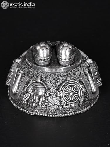 Small Superfine Brass Vishnu Charan Paduka Statue