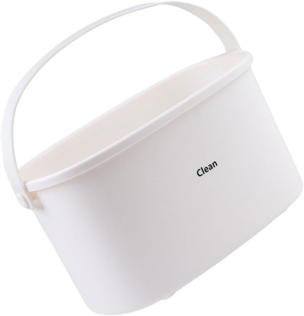 BESTOYARD 1Pc White Plastic Shower Basket with Handle