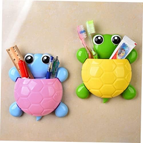 ABOOFAN 4Pcs Cute Turtle Suction Cup Toothbrush Holder