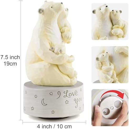 AIDLNS Polar Bear Family Music Box Figurine Gift