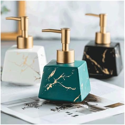 Ceramic Soap Dispenser 260 ML Refillable Pump Holder for Bathroom