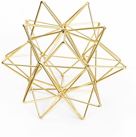 YiLifebes Metal Geometric Table Decor Sculpture Gold Finish