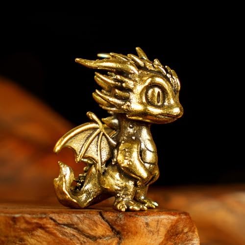 CHOVY Retro Flying Fire Dragon Ornament - Solid Brass Decor