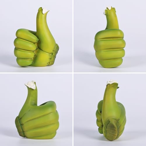 Banana Thumbs Up Hand Gesture Statue - 472 Green Resin