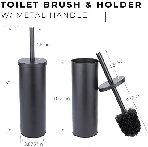 JS Jackson Supplies Sleek Toilet Brush Holder - Matte Black