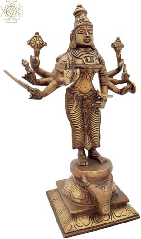 Devi Durga Brass Statue 11 Inch Pooja Mandir Showpiece