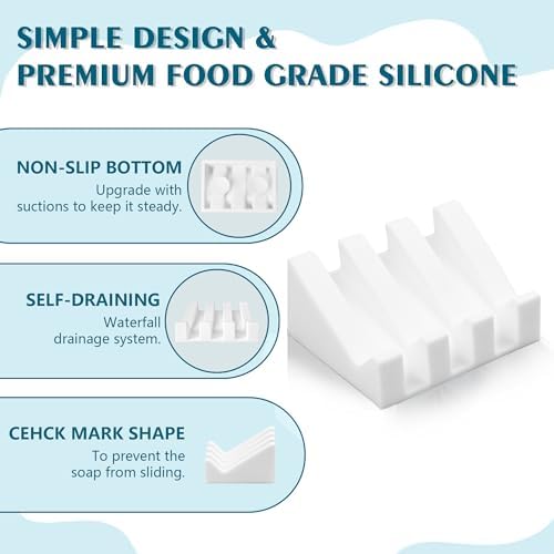 Coipdfty Soap Dishes with Suction and Drainage