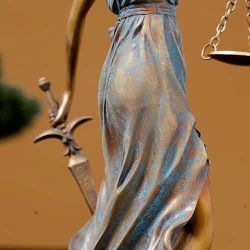 Bronze Lady Justice Statue 11-Inch Sculpture for Lawyers