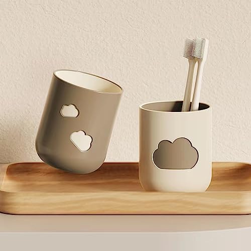 RabyLeo Simple Cloud Mouthwash Cup Beige Brown