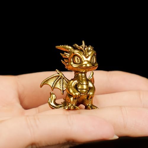 CHOVY Retro Flying Fire Dragon Ornament - Solid Brass Decor