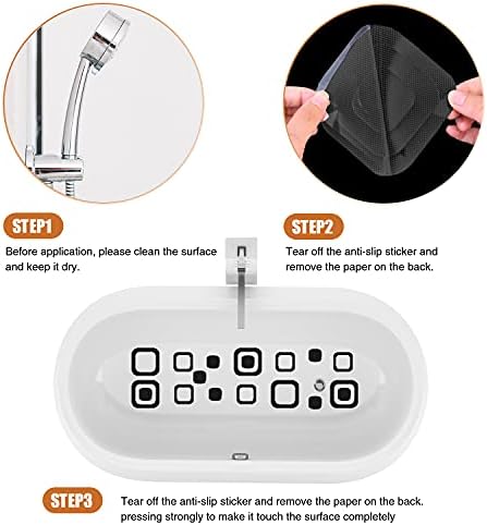Non-Slip Bathtub Stickers Set Black 72 PCS