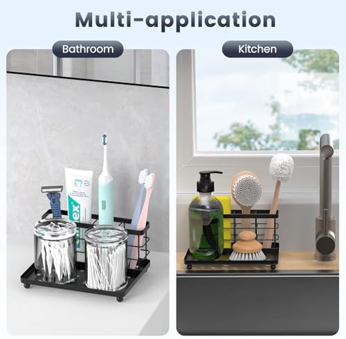 Luxspire 3-Slot Toothbrush Holder Black Stainless Steel