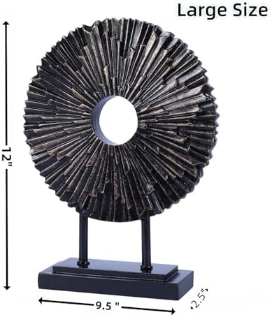 CECKQUE Minimalist Round Black Statue Home Decor
