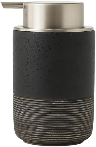 Ceramic Hand Soap Dispenser Refillable Foaming Pump Black