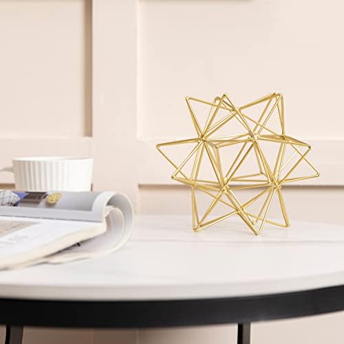 YiLifebes Metal Geometric Table Decor Sculpture Gold Finish