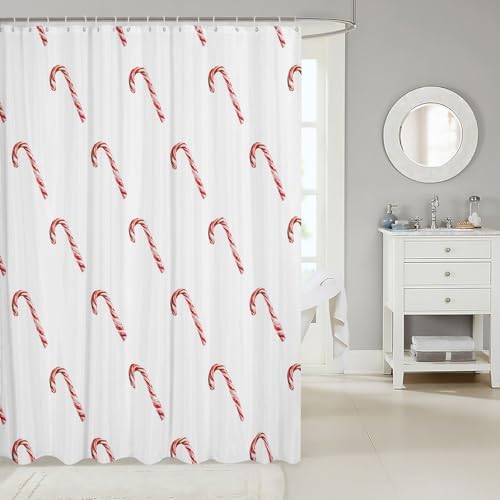 Feelyou Pink Bow Tie Christmas Shower Curtain Set