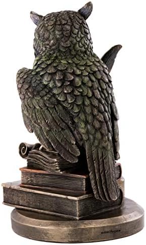 Top Collection Eagle Owl Book Statue - 875-Inch Cold Cast Bronze Collectible