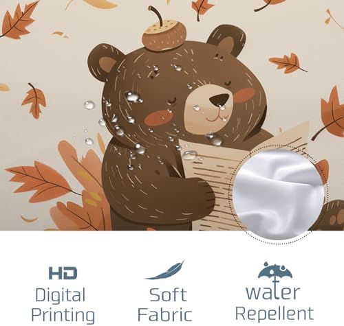 Fall Cute Kid Shower Curtain Set 72 Inch