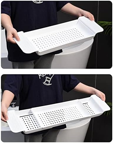 Flexman Plastic Bathtub Tray with Retractable Draining Design
