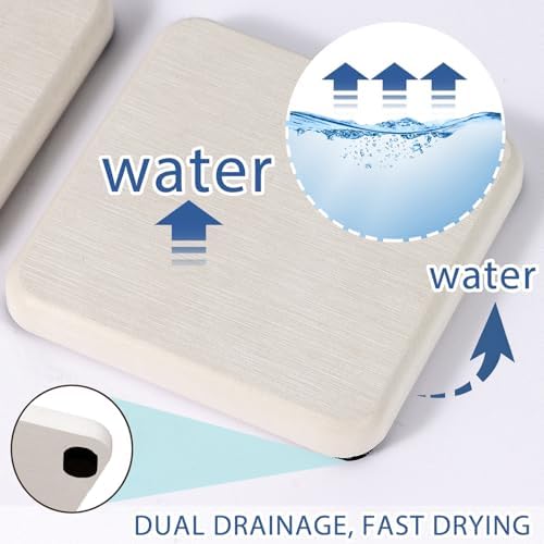 4PCS Water Absorbing Stone Tray for Bathroom and Kitchen