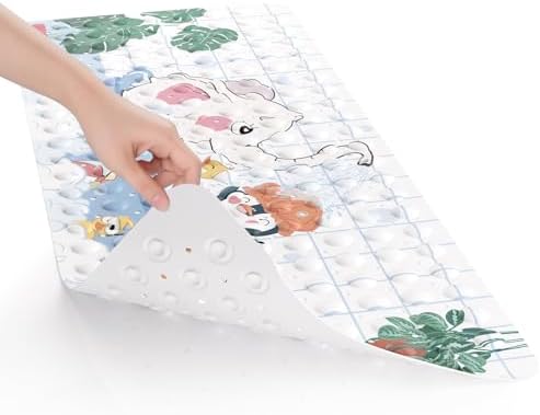 AmazerBath Baby Bath Mat with Suction Cups and Cartoon Design