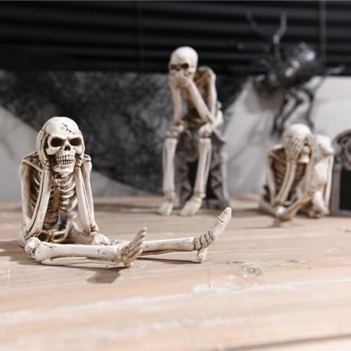 Newman House Studio No-Evil Skeleton Statues Set of 3