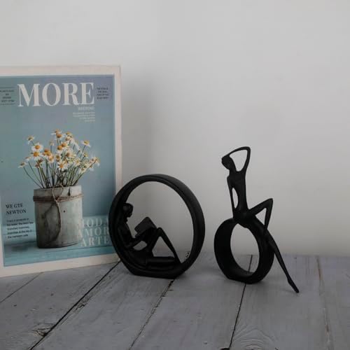 Modern Abstract Art Bookshelf Decor - Black Girl Statue Figurines 1