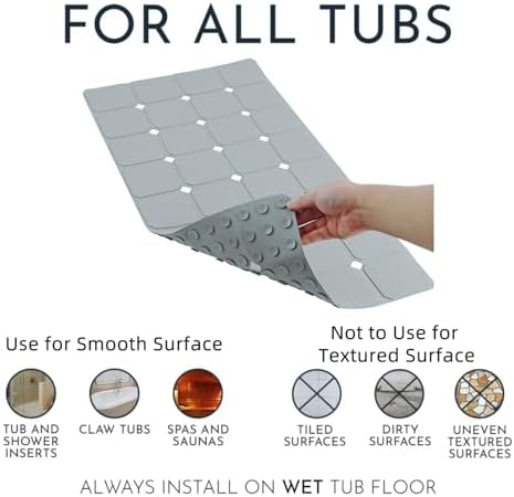 MeimeiDe Non-Slip Silicone Bathtub Mat 15 x 28