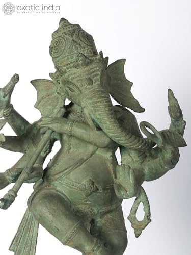 Eight Armed Lord Ganesha Brass Statue 16 Inch Showpiece