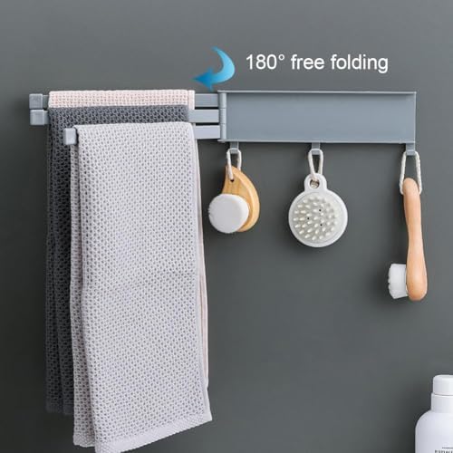 Double Swivel Towel Rack for Bathroom Wall Mounted