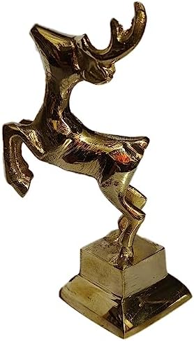 PARIJAT HANDICRAFT Brass Deer Statues Home Decor