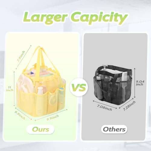 Mesh Shower Caddy Portable with Drawstring - Yellow