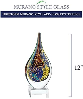 Badash Firestorm Murano Style Glass Sculpture - 12 Tall
