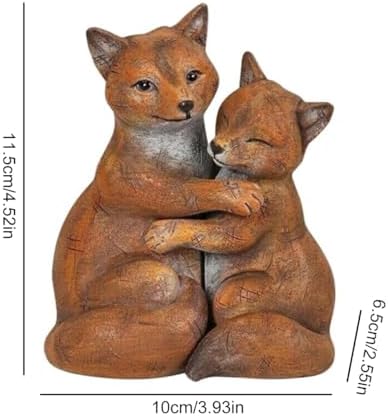 Cute Hugging Couple Fox Sculpture Valentines Decoration