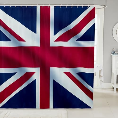 Erosebridal Union Jack Shower Curtain Set 72x84 1