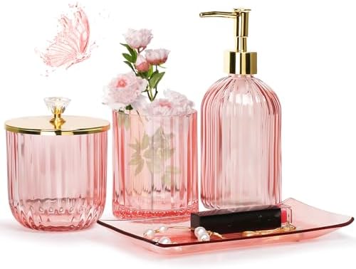 Jenseits Pink Bathroom Accessory Set 4 Pcs