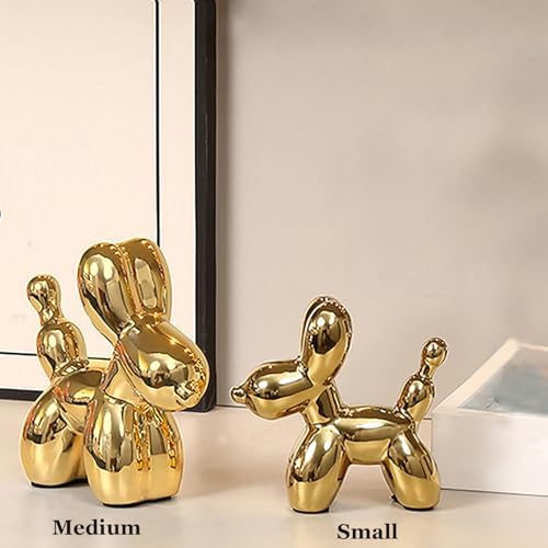 Ceramic Balloon Dog Statue Gold Home Decor