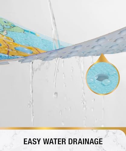HITSLAM Baby Bath Mat with Suction Cups and Drain Holes