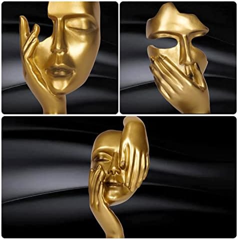 3 Piece Thinker Statue Gold Home Decor Resin Sculptures