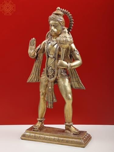 Brass Hanuman Statue 24 Inches for Home Office Decor