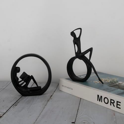 Modern Abstract Art Bookshelf Decor - Black Girl Statue Figurines 1