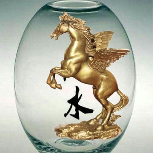 Ecqizer Wealth Figurine Lucky Horse Feng Shui Decor