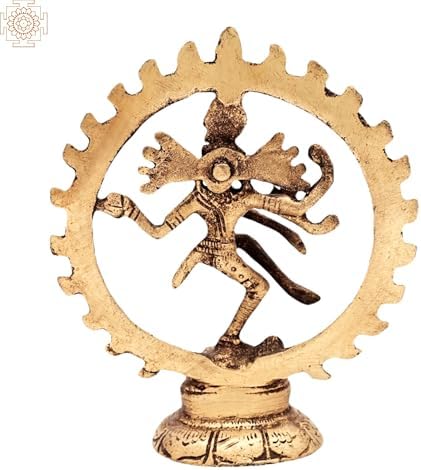Brass Nataraja Dancing Shiva Idol Statue 3-Inch