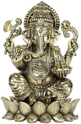 Exotic India Small Superfine Ganesha Brass Statue
