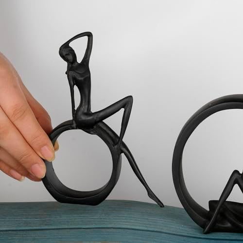 Modern Abstract Art Bookshelf Decor - Black Girl Statue Figurines 1
