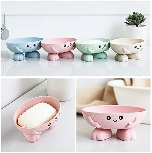 Eco-Friendly Plant Fibres Soap Dish with Drain Holes Blue