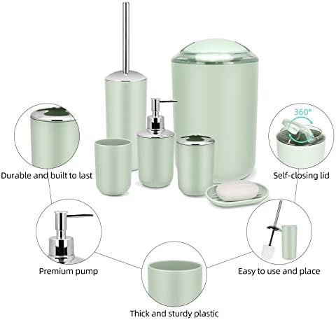 IMAVO 7-Piece Grey Bathroom Accessories Set