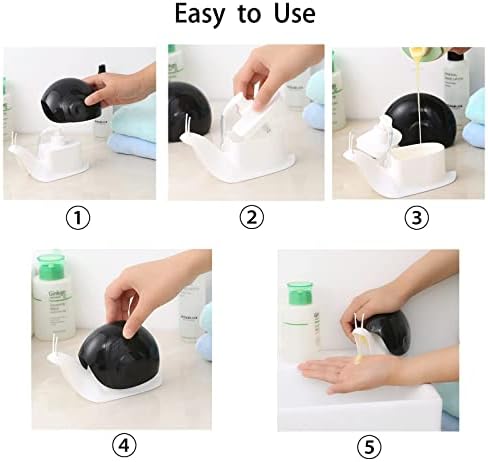 Cute Snail Hand Soap Dispenser 120ml Black